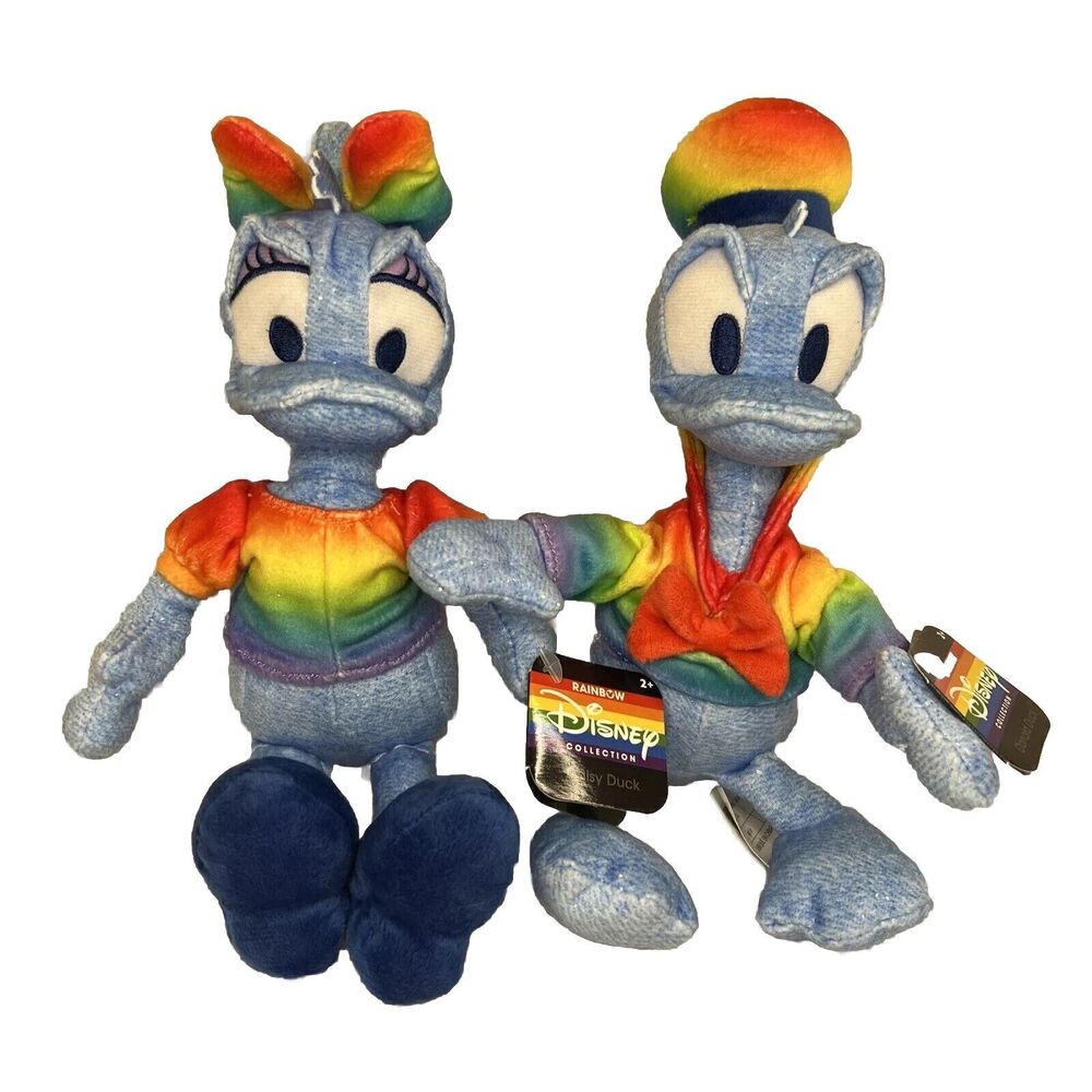 Disney‎ Rainbow Pride Donald and Daisy Duck 2022 Bean Bag Plush LGBTQ